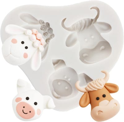 Dier Hoofd Fondant Mould Koe Schaap Varken Hoofd Siliconen Chocolade Snoep Mal Voor Suiker Craft Cake Decorating Cupcake Topper Polymeer Klei Gum Pasta