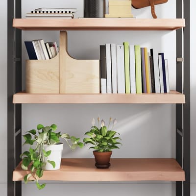 vidaXL - Wandschap - 100x60x(2-6)cm - behandeld - massief - eikenhout - lichtbruin