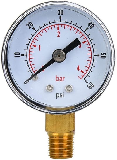 Dailygoods- Manometer Mechanisch - Drukmeter 0-60 PSI/0-4 BAR - 1/8 Inch Aansluiting - Transparante Wijzerplaat - Schokbestendig - Nauwkeurige Drukmeting
