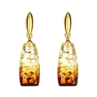 Cavill - Zilveren Oorbellen - 925 Sterling Zilver Verguld - 2,65 ct Zonsopgang Baltische Barnstenen - Handgemaakt - Elegante Natuurlijke Sieraden