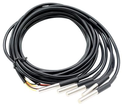 Digitale roestvrijstalen temperatuursensor 5 m waterdicht voor Arduino en Raspberry Pi, met e-book