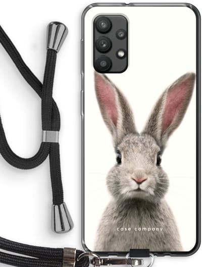 Case Company® - Hoesje met koord geschikt voor Samsung Galaxy A32 4G hoesje met Koord - Daisy - Telefoonhoesje met Zwart Koord - Bescherming aan alle Kanten en Over de Schermrand