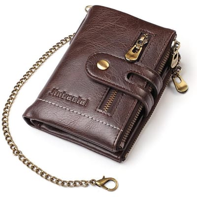 Nieuwe Heren Portemonnees PU Leer Kort Kaarthouder Ketting Luxe Merk Heren Portemonnee Hoge Kwaliteit Klassiek Retro Heren Portemonnee