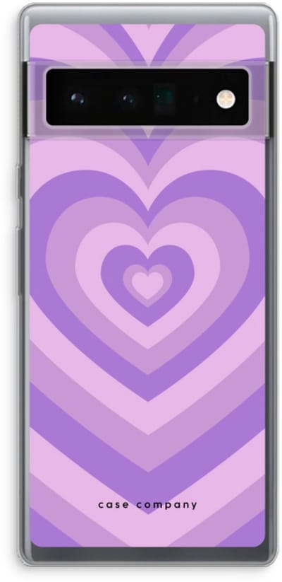 Case Company® - Hoesje geschikt voor Google Pixel 6 Pro hoesje - Hart Paars - Soft Cover Telefoonhoesje - Bescherming aan alle Kanten en Schermrand
