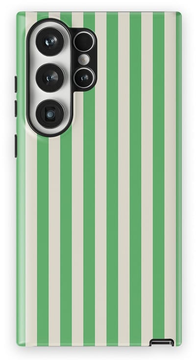 DripCase Gestreept Hoesje Samsung Galaxy S23 Ultra | Backcover met Mag | Stripes Motief | Trendy Case Samsung Galaxy S23 Ultra met Strepen Pistachio Cream