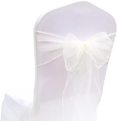 Dailygoody - Organza stoelhoes - Decoratie voor bruiloften - Beige - 10 stuks - Elegante afwerking - Geschikt voor feesten