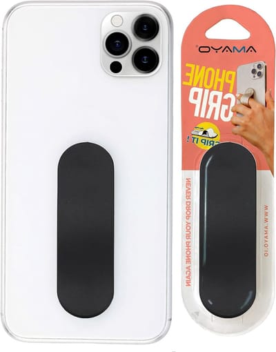 Smartphone vingerhouder - mobiele grip voor telefoon, standaard ring grip, lederen serie zwart