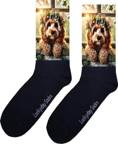 Labradoodle - Valentijns cadeau - Verjaardag cadeau - Sint cadeau - Leuke sokken - Vrolijke sokken - Leuk cadeau - Man - Vrouw - Grappig cadeau - Kerst Sokken - Vaderdag - Moederdag - Kerstcadeau - Bloemen - Hond - Socks maken Happy - 37-44