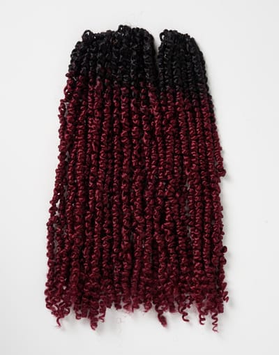PASSION TWIST 18'' KLEUR T1B/BG ZWART MET BURGUNDY URBAN CROCHET BRAIDS