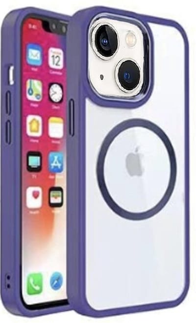 Cityhoesje - iPhone 15 - Backcover hoesje - Magsafe - Transparant - Paars