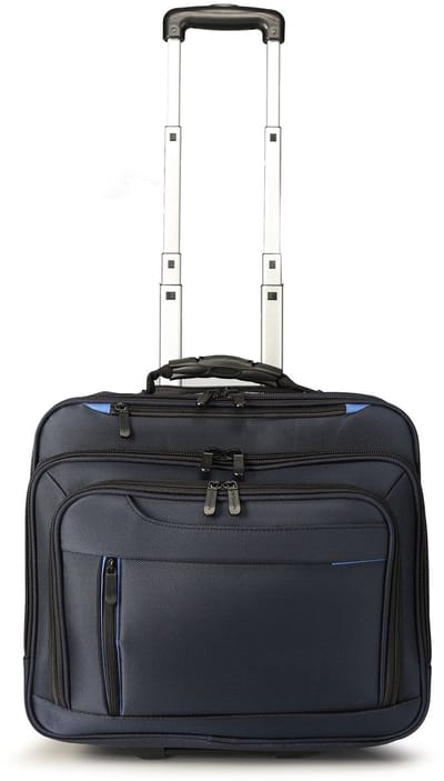 Dermata 2 wielen Zakelijke trolley 38 cm Laptopvak - Zachte bagage - - blau