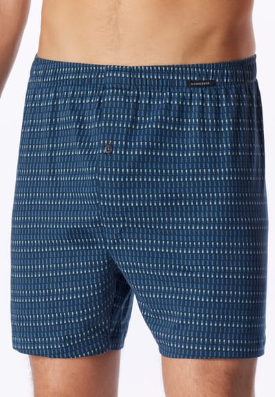 Boxershorts, set van 2, jersey, effen/met patroon, blauw - Boxershorts multipacks 4