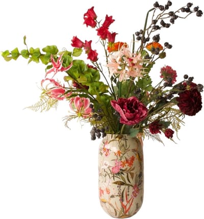 WinQ - Kunstbloemen Boeket Paars, Roze en Fuchsia - Zijden bloemen