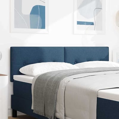 vidaXL - Hoogte - verstelbaar - hoofdbord - met - hoofdeinde - Blauw - 144 - cm - Stof