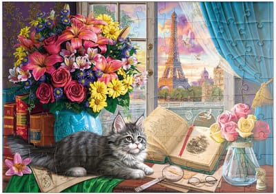 Legpuzzel Romantisch Uitzicht - Puzzel 100 Stukjes - Ontspanning Thuis - Hoge Resolutie Print - 48 x 34 cm