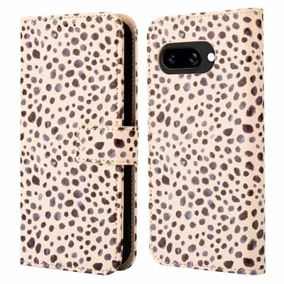 imoshion Hoesje - Geschikt voor Google Pixel 9a - Design Bookcase smartphone - Black And White Dots