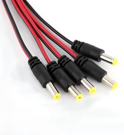 10 Paar DC Power Pigtail Kabel 18AWG Koper 2.1mm x 5.5mm 12V 5A Male en Female Connectoren voor CCTV Beveiligingscamera en Verlichting Adapter