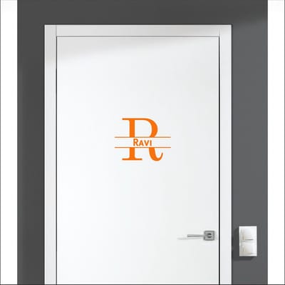 Deursticker Met Naam -  Ravi - Oranje