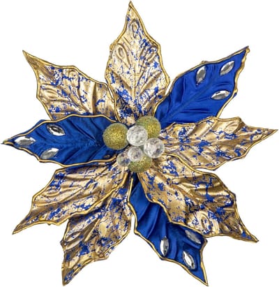 Set van 3 kunstbloemen voor kerstversiering - Stervormige bloemen voor kerstboom, vaas en tafeldecoratie