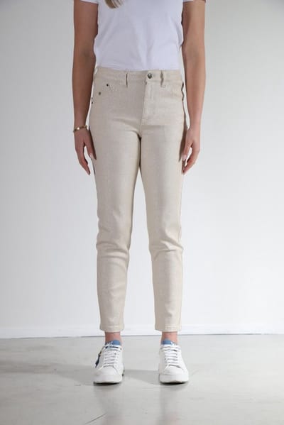 New Star - Broek Tanna beige metallic print L28 - maat 33