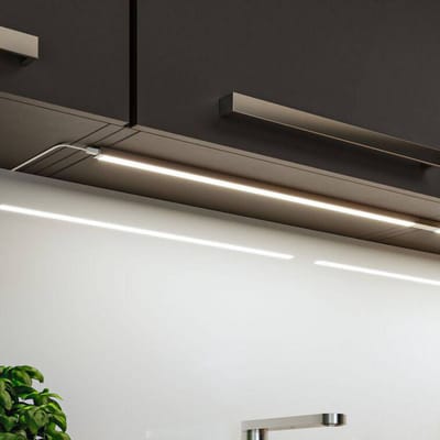 LED-onderkastverlichting Inline Startersset Tunable White 2x4W 350x26 mm 2x350lm 230/24V Chroom mat