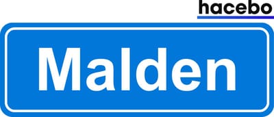 Hacebo - Plaatsnaam Sticker - 29x10 CM - Malden sticker - Verkeersborden sticker - grappige cadeaus - Malden