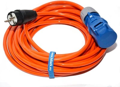 Verlengkabel H07BQ-F 3 x 2,5 mm² - CEE-stekker - 1 meter