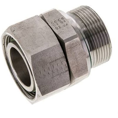 35L & M42x2 RVS Rechte Draaidoorvoer Buitendraad 160bar FKM Verstelbaar ISO 8434-1