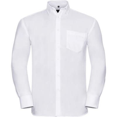 Russell Collection Heren Ultimate Non-Iron Formeel Overhemd Met Lange Mouwen (Wit)
