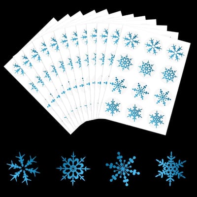 144x Kerst Sneeuwvlok Stickers Rond Zelfklevend voor Cadeauverpakking en Decoratie