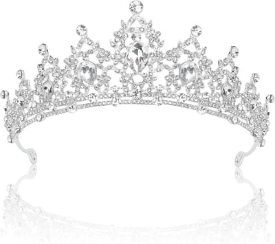 Gothic Baroque Kroon - Dames Tiara - Feestelijke Accessoire - Vintage Queen Stijl - 15.7 x 13.31 cm - Zwart