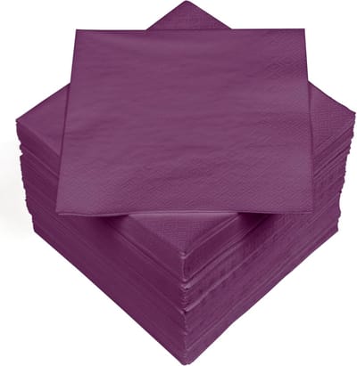 Famanu - Papieren Servetten – 100 stuks 3-laags 33x33 cm – Paars – Luxe Servetten voor Feest en Horeca