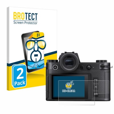BROTECT - Screenprotector voor Leica SL3 / SL3-S (Display + Schouderdisplay) - Folie Beschermfolie transparant 2 Stuks
