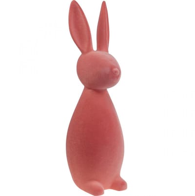 Decoratief paashaasje, fluweelachtig oranje-abrikoos, H69cm