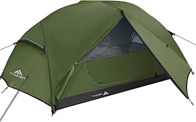 Kampeertent Personen - Backpacktent Outdoor - Kamperen Wandelen - Dubbellaags Waterdicht - 225x135x110cm - Donkergroen