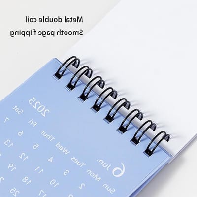 Bureaukalender - Kleine Kalender Dagplanner - Dagelijkse Planning - Opvouwbaar Kraftpapier - 10 x 7.5 cm - Blauw
