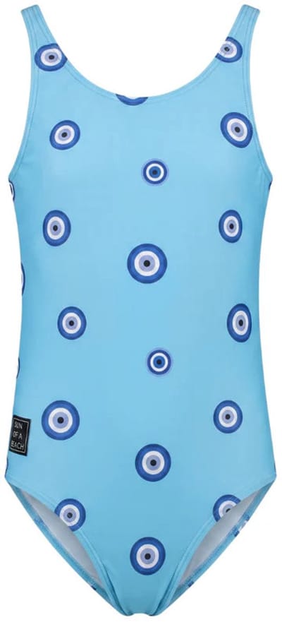 Son of a Beach - Blauw Oog Meisjes Badpak - maat 110-116 - Blauw