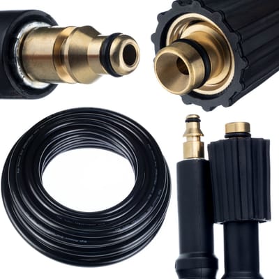 Rosfix Hogedrukslang Vervanging Click Connect - 10 m 200 bar - Nylon Oplot PVC - Geschikt voor Stihl, Nilfisk