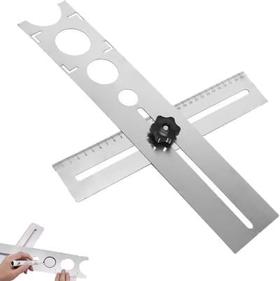 Meetlat Hoek Verstelbaar - Tegel Vinder - Precisie Meten - Roestvrij Staal - 40 cm Lengte - Zilverkleurig