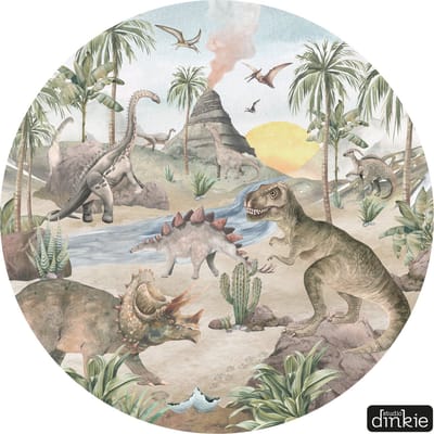 Studio Dinkie | Muurcirkel Dino Watercolor| Babykamer | Kinderkamer | Decoratie