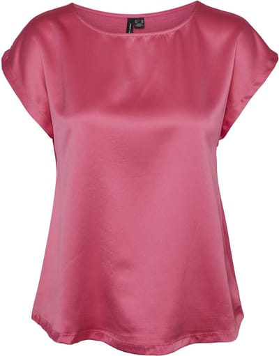 Vero Moda T-shirt Vmmerle Mix Top Wvn Ga Noos 10305151 Raspberry Sorbet Dames Maat - S