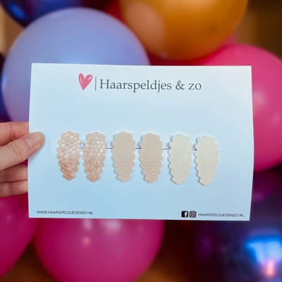 Haarspeldje Liz - golvend - setje - beige - 4 cm speldjes