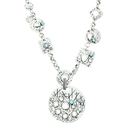 Behave - Zilverkleur ketting met ronde hanger - Artistieke stijl