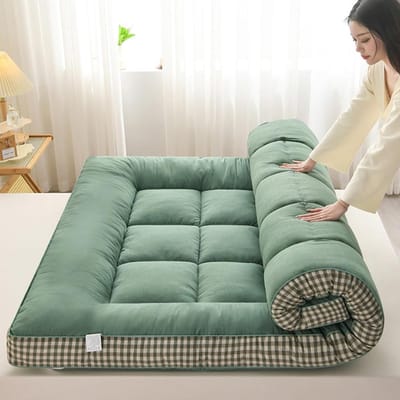 Vloermatras - Japanse futonmatras slaapmat - Comfortabel slapen - Opvouwbaar en draagbaar - 90x200cm - Groen