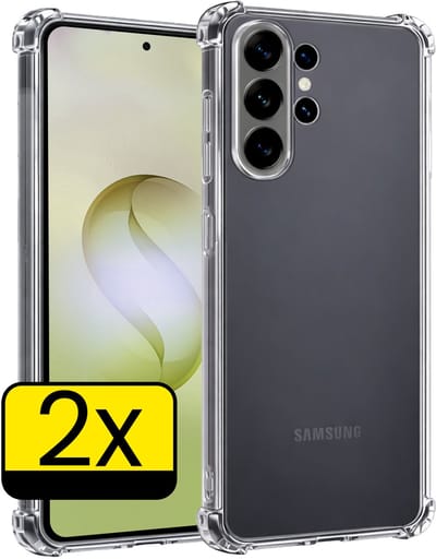 Hoesje - 2 Stuks - Geschikt voor Samsung Galaxy S26 Ultra - Sterk & Shockproof - Siliconen Case - Back Cover - Telefoon Hoes Shock Proof - Telefoonhoesjes - Transparant