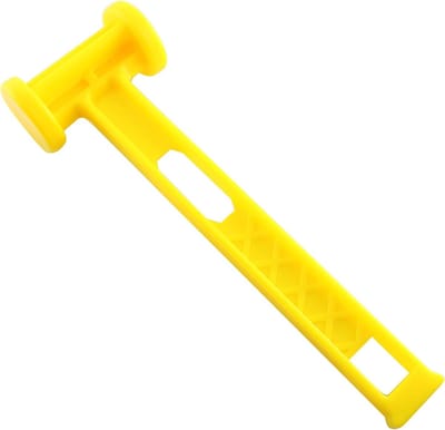Campinghamer - Mace Hammer - Campingtenthamer - Multifunctionele Mace - 25*8*4.5cm - Comfortabel handvat - Holle staartontwerp, afneembare nagel - Geschikt voor spijkeren, wandelen, bergbeklimmen, strandactiviteiten - Geel