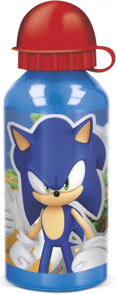 Sonic the Hegdehog Aluminium Drinkfles - 400 ml - Lichtgewicht – Lekvrije schroefdop – Drinkfles voor kinderen - UIT ASSORTIMENT