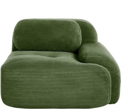Modulaire corduroy hoekbank met kussens - vrij te configureren voor woonkamer en slaapkamer - 2-6 personen - groen - geen montage nodig - gebogen armleuningen - antislip onderkant