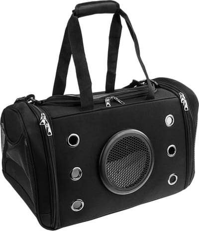 CityBAG - Kat en hond transporttas voor huisdieren Zwart canvas transportin