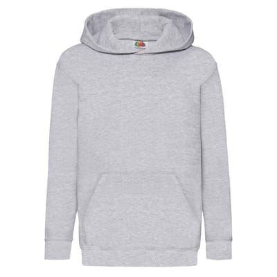 Fruit of the Loom Kinder/Kids Klassieke Effen Hoodie (Heide Grijs)